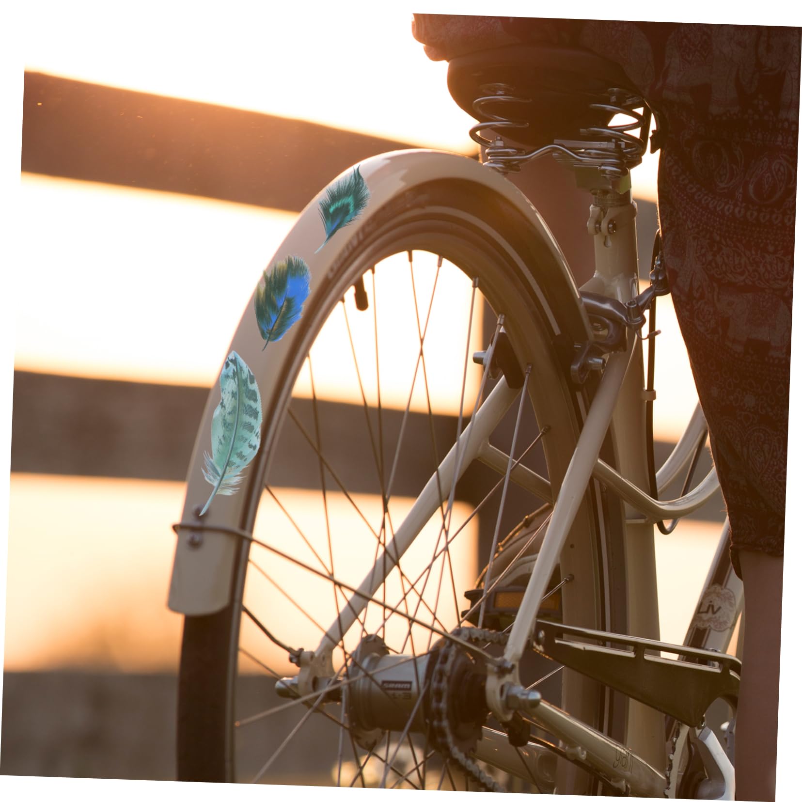MUCKLILY 5blätter Fahrrad Schutzblech Aufkleber Pvc Plume Aufkleber Für Fahrräder Dekorative Für Lange Haltbarkeit Und Wasserfest Und Praktisch Für Und Auto & Motorrad