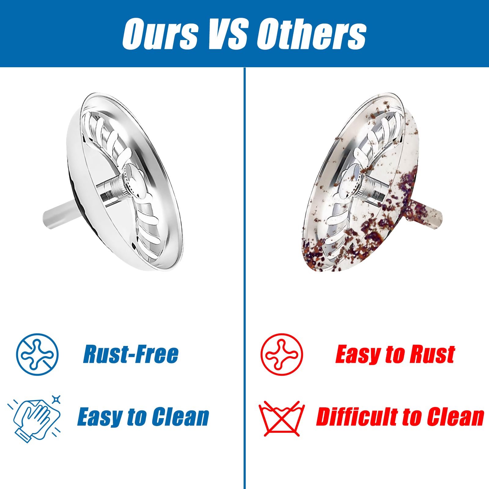 PIWOSGOL 2 Pièces Bouchon Evier Cuisine 79MM Filtre Evier Cuisine