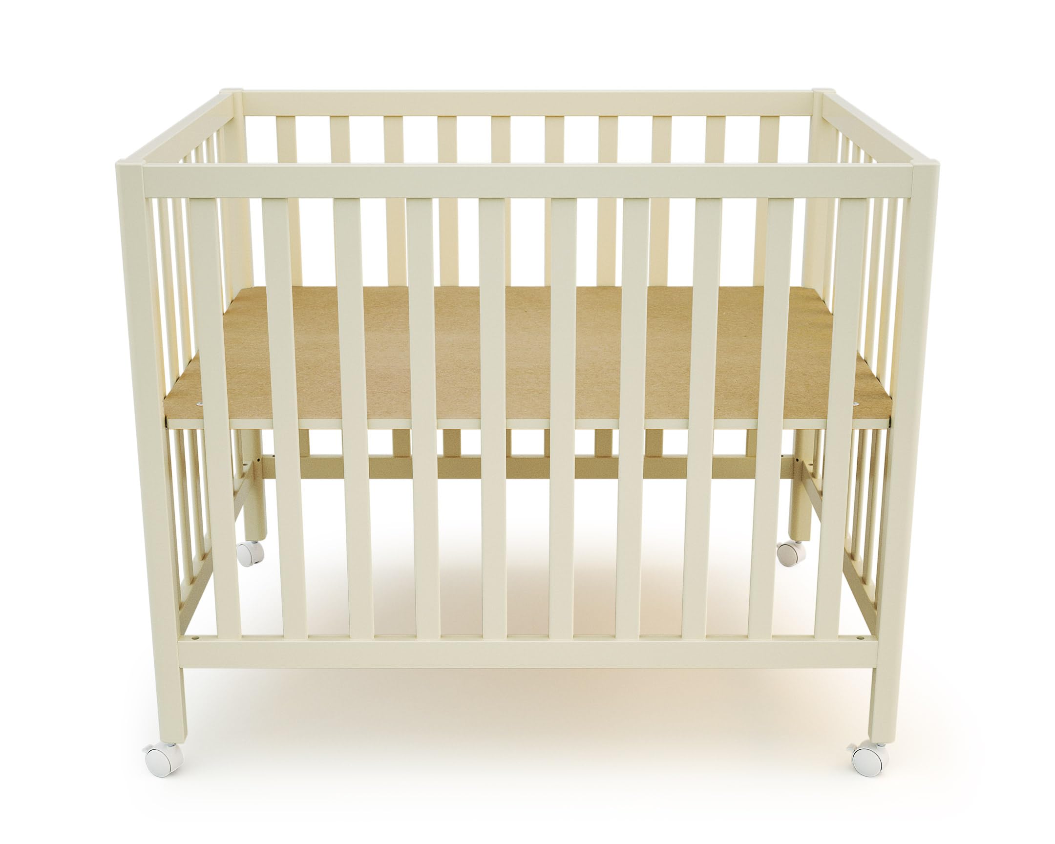Parque infantil rectangular de madera FARA 100 x 70 cm, color blanco perla