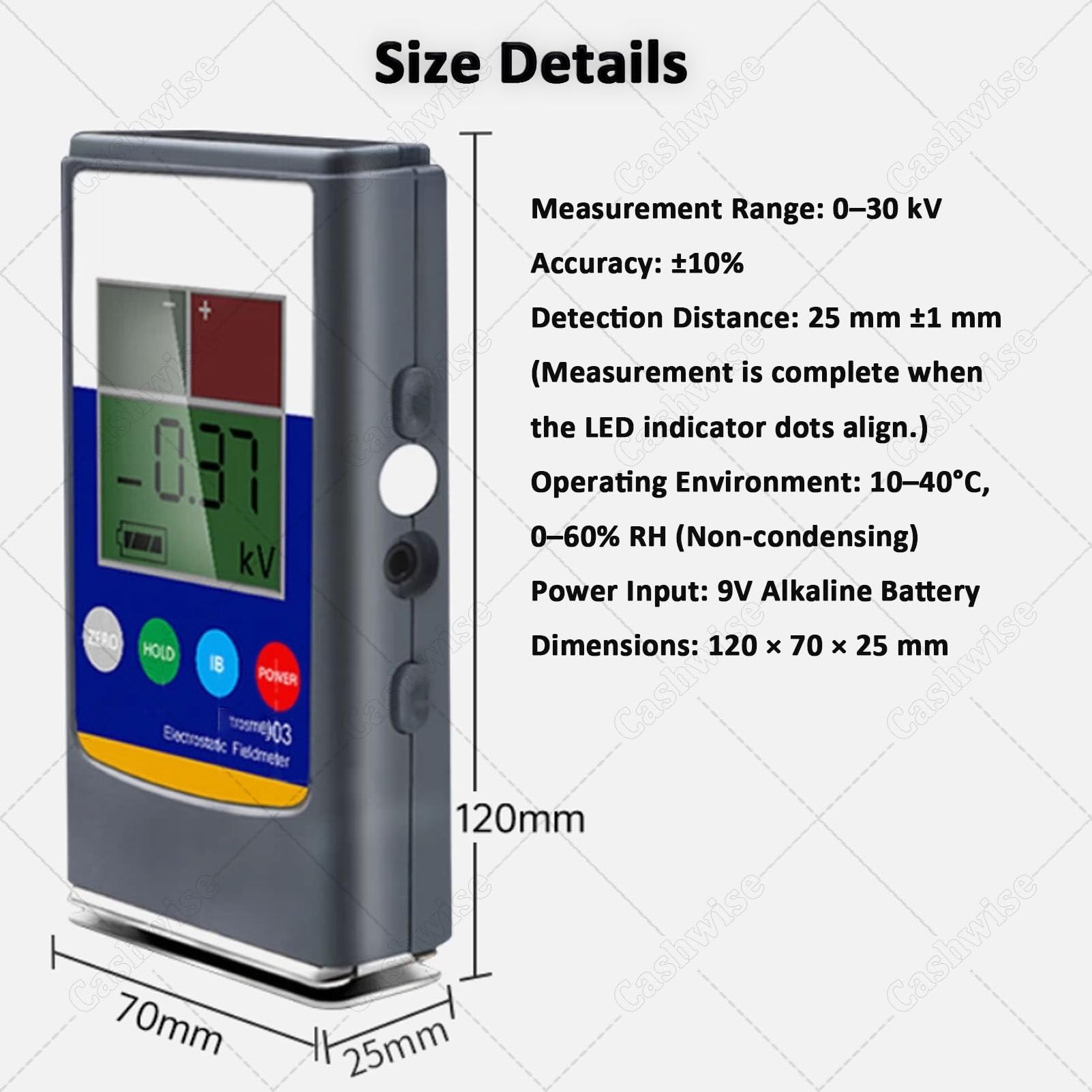 Ręczny tester elektrostatyczny, miernik pola 0-30 kV z wyświetlaczem LCD, niezbędny do wykrywania statycznego w gumie, włóknie, przędzy, tworzywie sztucznym, panelach kompozytowych