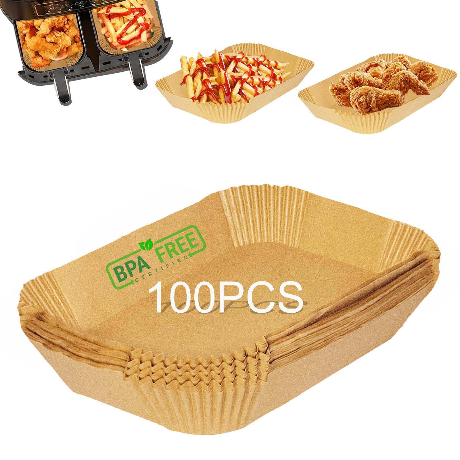 Carta Forno Per Friggitrice Ad Aria Leylve 125 Pezzi - 22x14 Cm, Compatibile Con Ninja E Altre - Foto 10