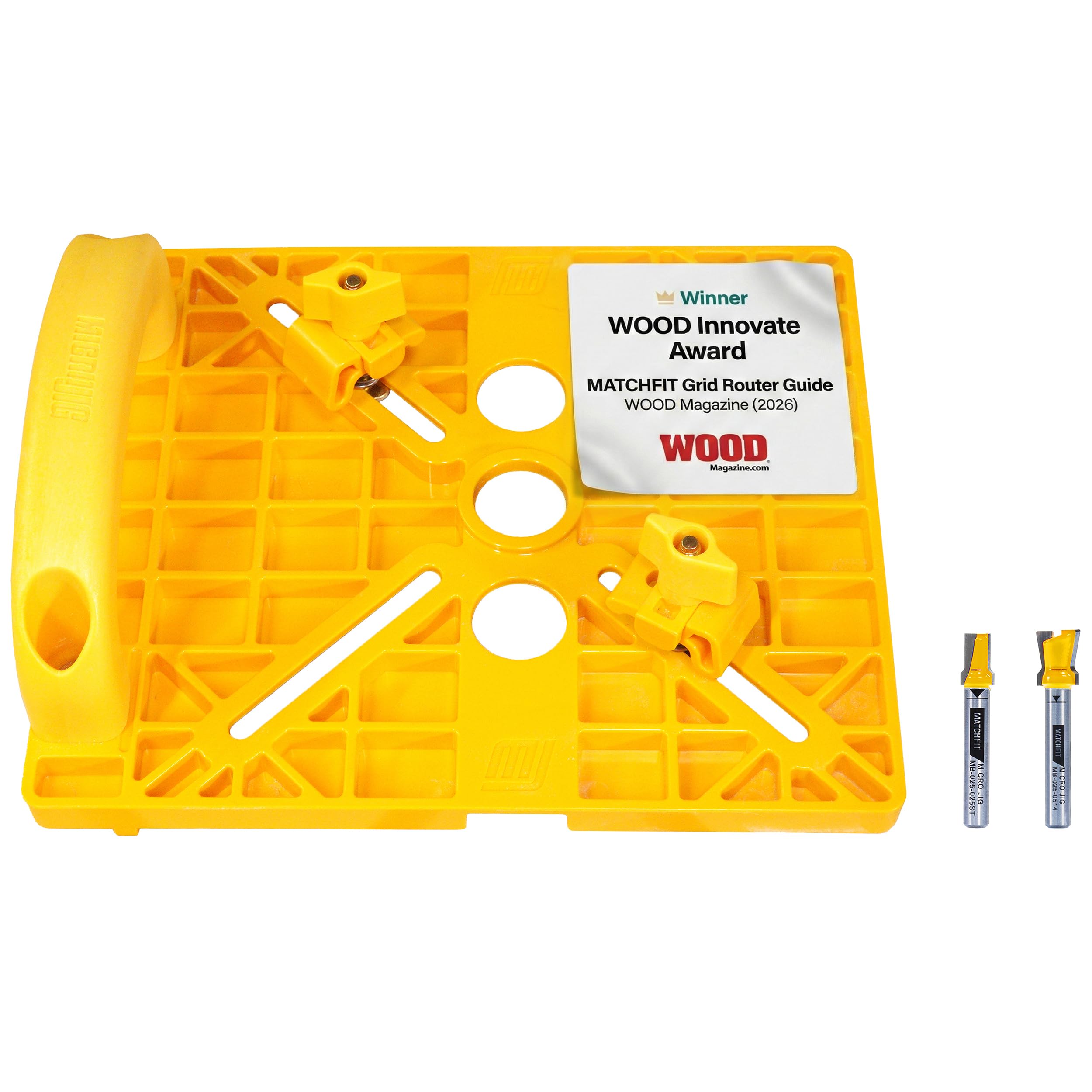 MICROJIG MatchFit Grid Routing Guide – Precision Tool for Dovetail Clamping Tracks, Easy Setup, Self-Indexing Design, Compatible with Routers | Complete Kit for 1/4" Shank Bits, MFRG-400-025