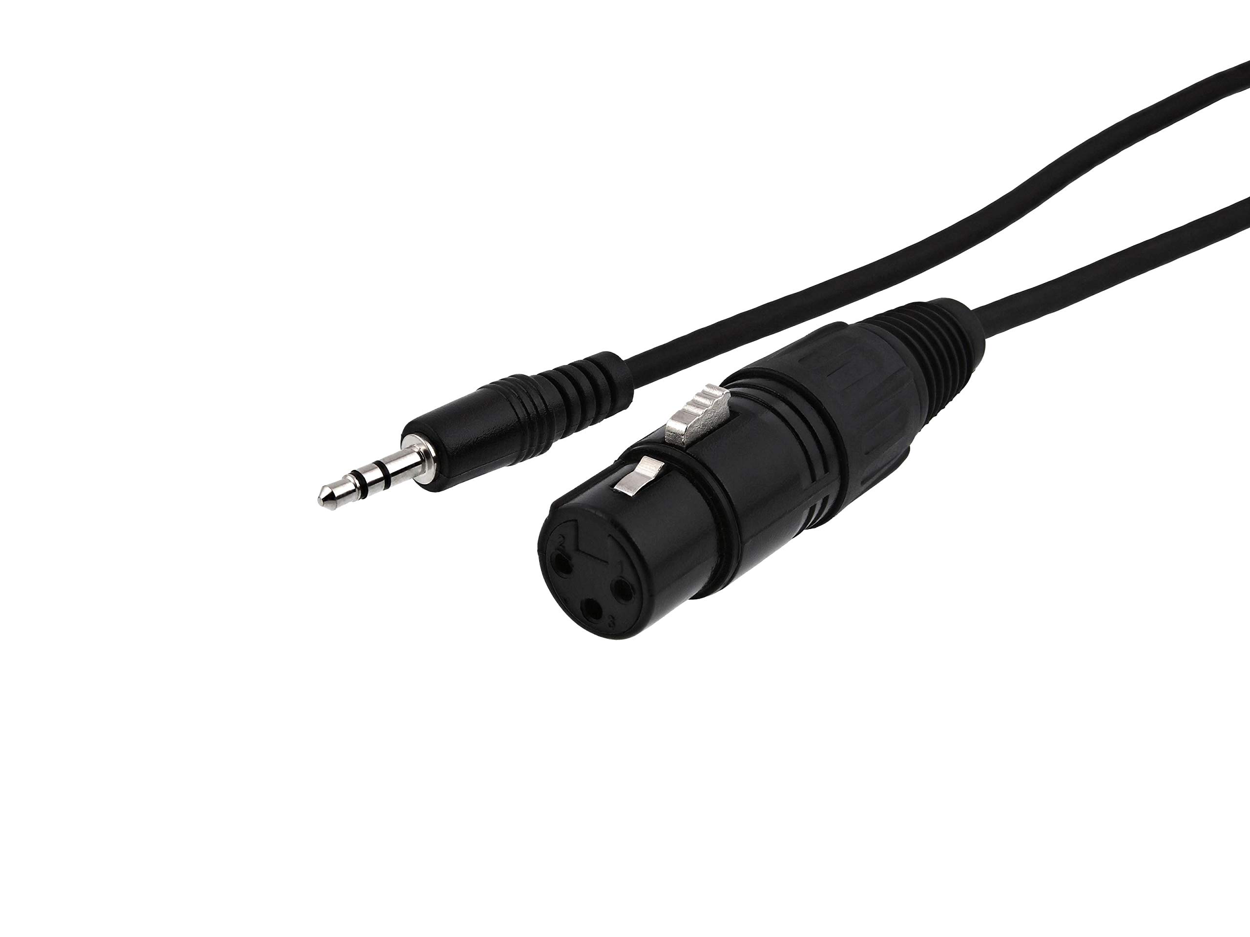 XLR Microphone Cables (1 Foot, XLR Female - 3.5mm Stereo)
