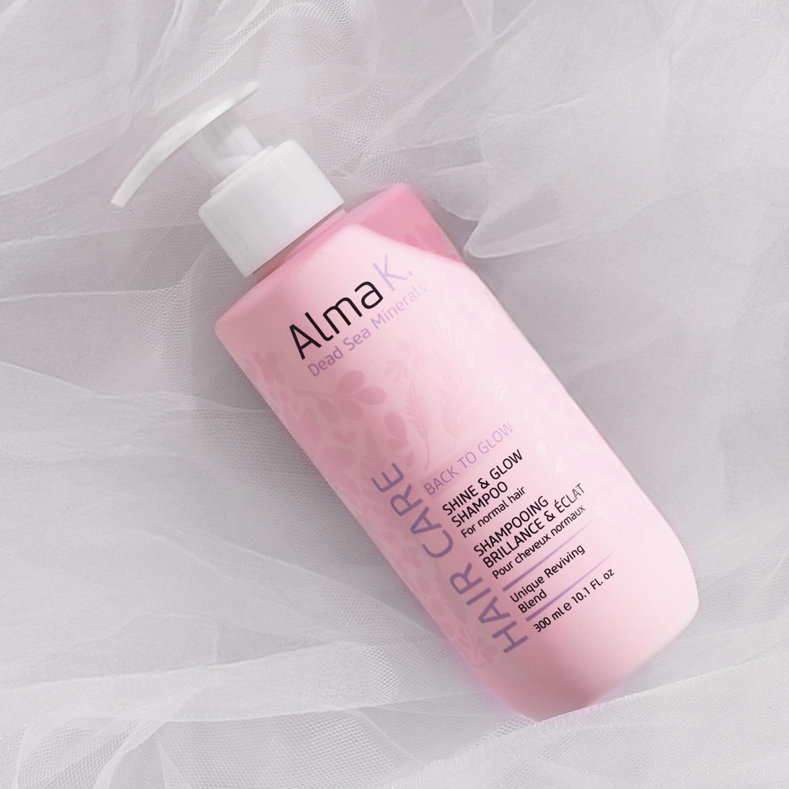 Alma K Champú Shine and Glow - Champú hidratante para mujer - Champú para el crecimiento del cabello - Champú hidratante con aceite de argán, manteca de cacao - 300 ml