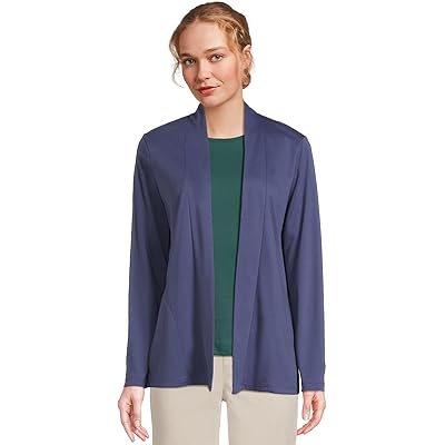 L.L.Bean Pima Cotton Open Cardigan With Pockets dark twilight blue