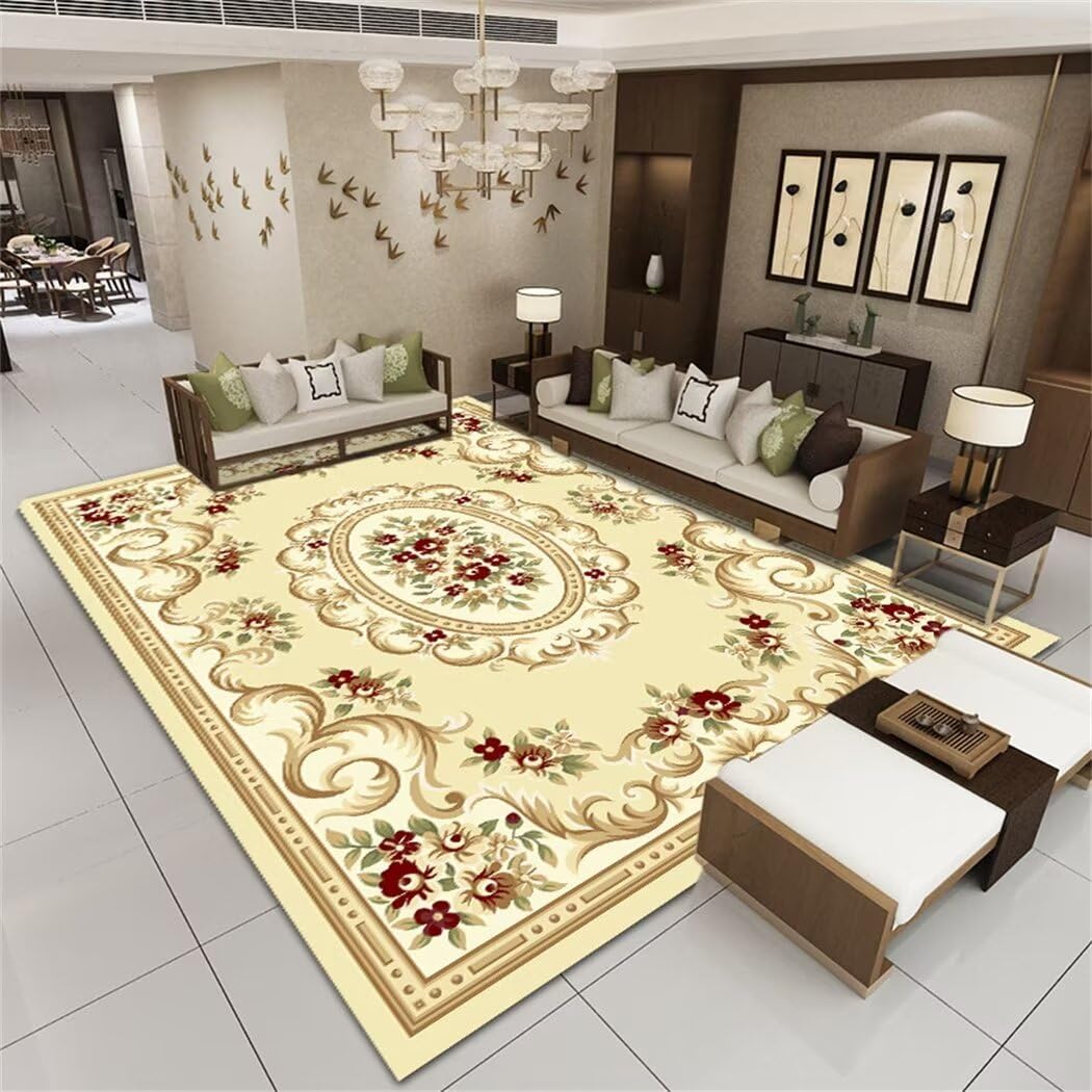 Tapis pour chambre d'enfant jaune lavable 180X250cm grand espace de jeu sécurisé