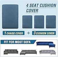 Vista 394 de H.VERSAILTEX 2025 New Sectional Couch Covers 8 Pieces Stretch Sofa Covers for Sectional Sofa Set Separate L Shaped Couch Cover for Both Left/Right
