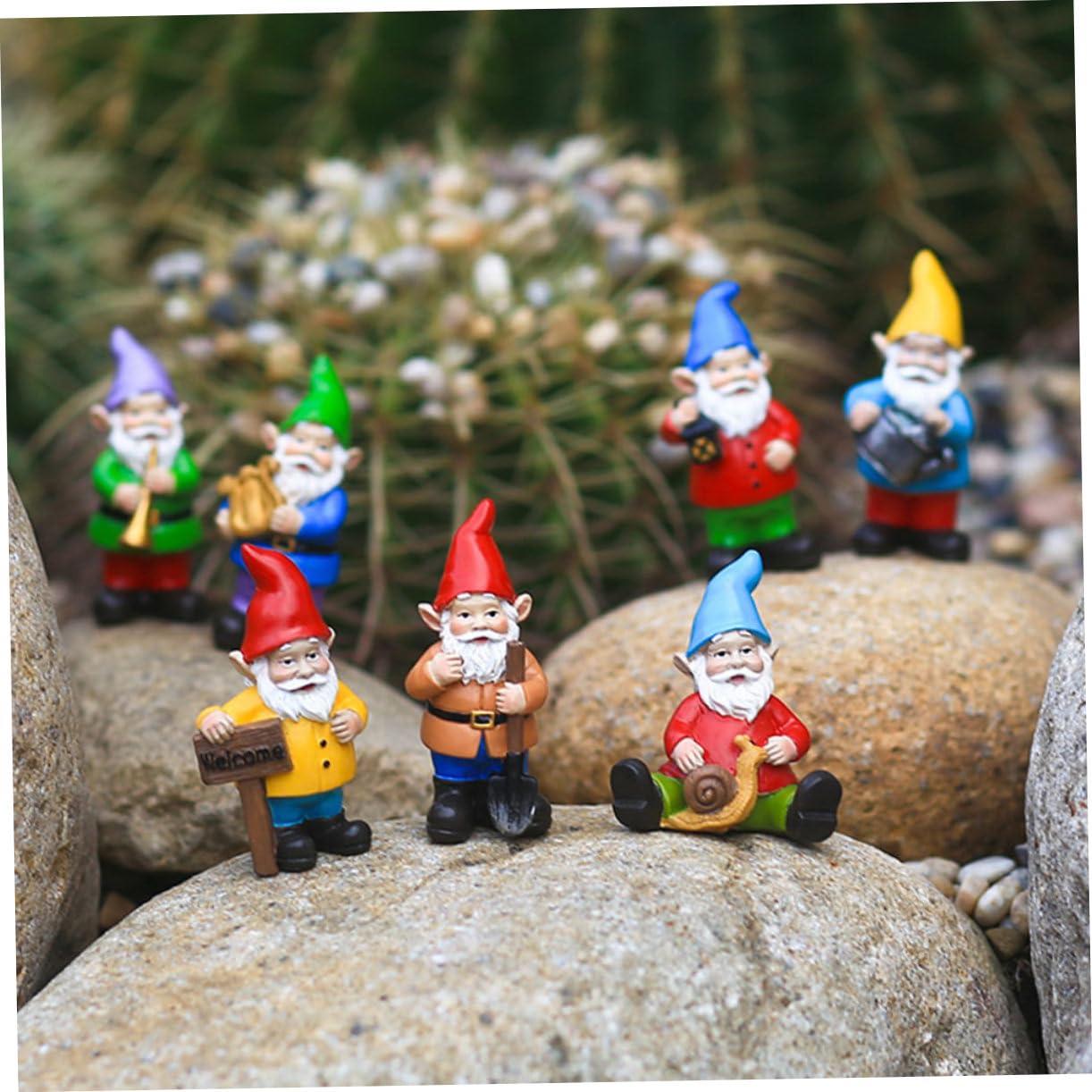 BESPORTBLE 1set Gnomi Da Giardino Miniature Resina Decorazione Creativa Per Interni Ed Esterni Resistente All e Alla Per e Decorazioni Natalizie