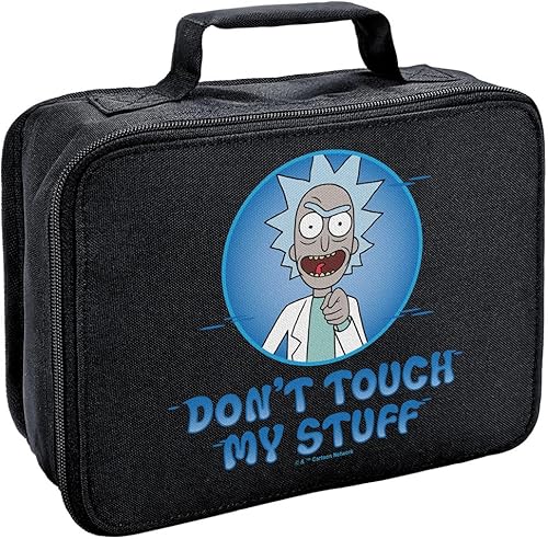 LOGOVISION Rick and Morty Don't Touch My Lunch - Lonchera aislada de lados suaves, bolsa de almuerzo reutilizable para trabajo escolar y oficina,