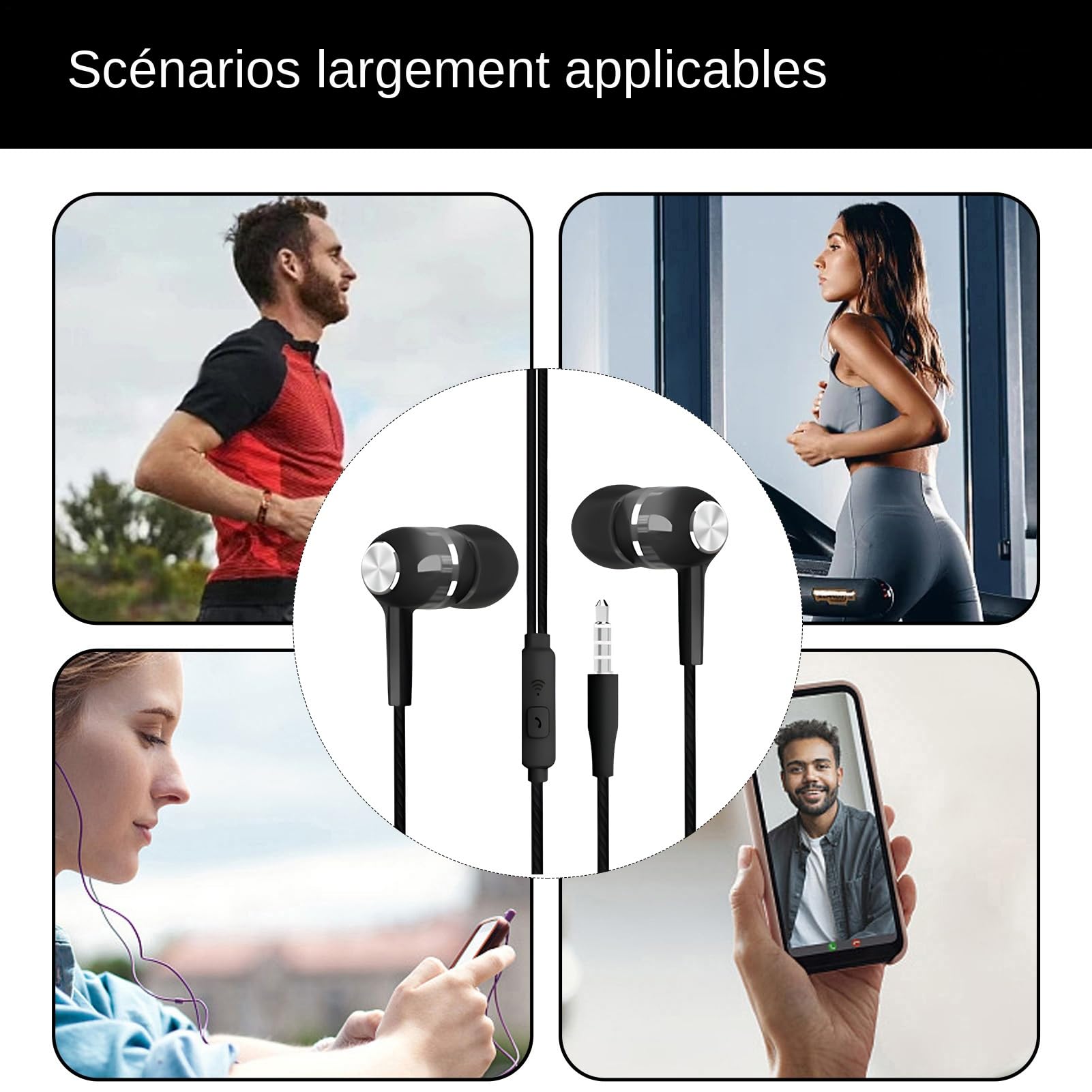 Kabelgebundene Kopfhörer | Kopfhörer mit integriertem Mikrofon | 3,5 mm Klinkenstecker HiFi-Sound für Reisen, Musik, Spiele, Sport, Aufnahme, Studio