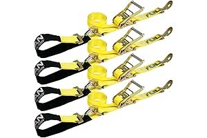 VULCAN Axle Tie Down Combo Strap with Snap Hook Ratchet - 2...