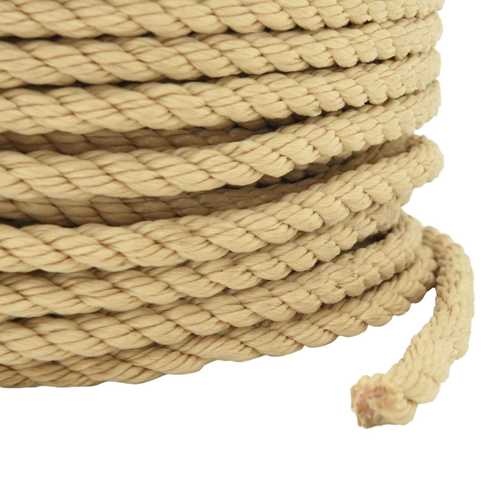 Cuerda para barco de polipropileno natural, 100 m x 0,8 cm, flotante y resistente a la intemperie para vela, canotaje y yate, para nudos y seguridad en exteriores
