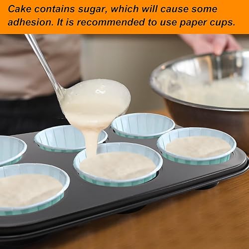 Miniatura 3 de DRAONGYE 2 paquetes de moldes redondos para hornear muffins, molde de acero prémium para hornear, moldes para tartas de queso, moldes para hornear