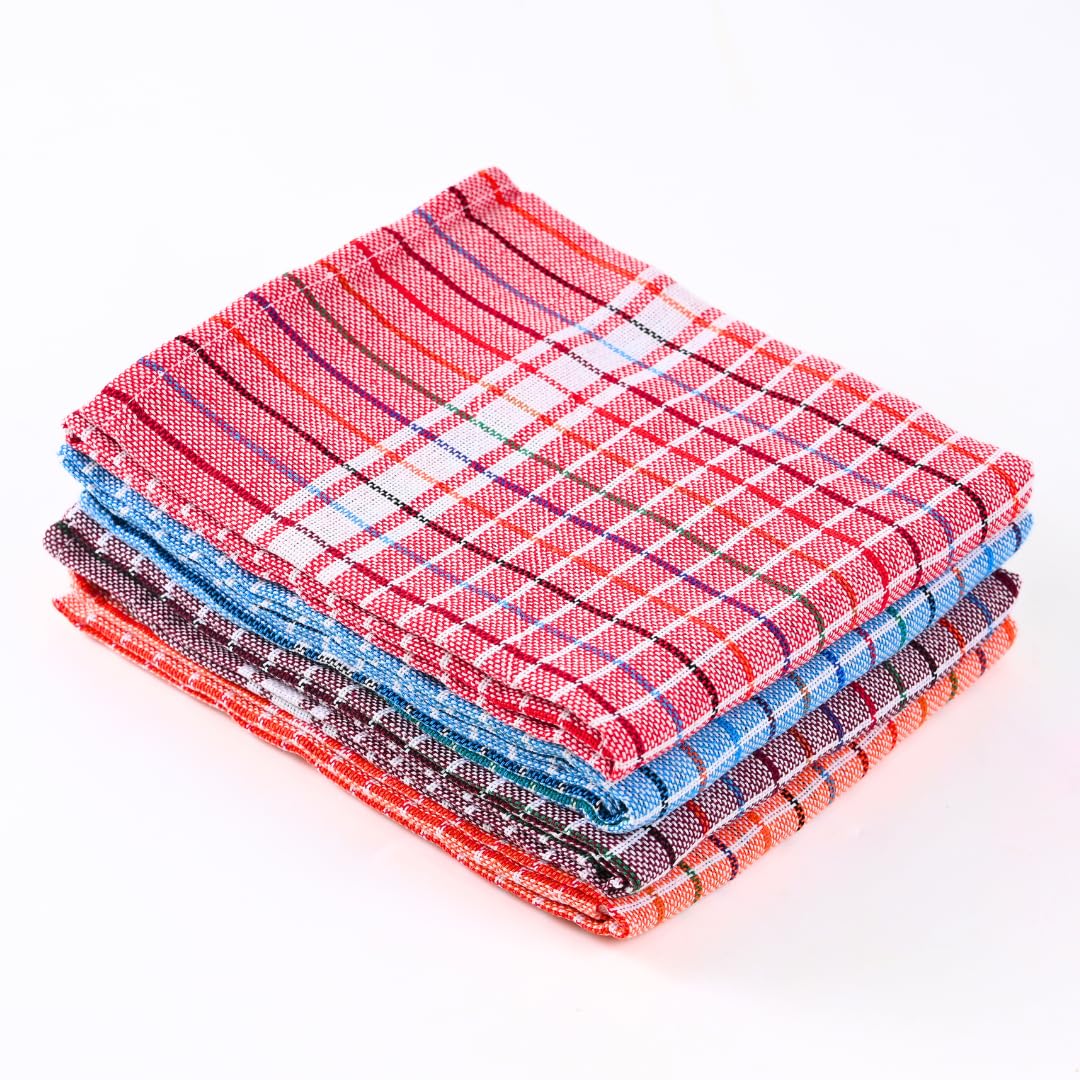 YATTA Cotton Thorthu Bath Towels Set of 4 | Pure Cotton, Lightweight & Quick Dry | Soft, Absorbent, End-Stitched | Size: 49x26 inch-picture-14