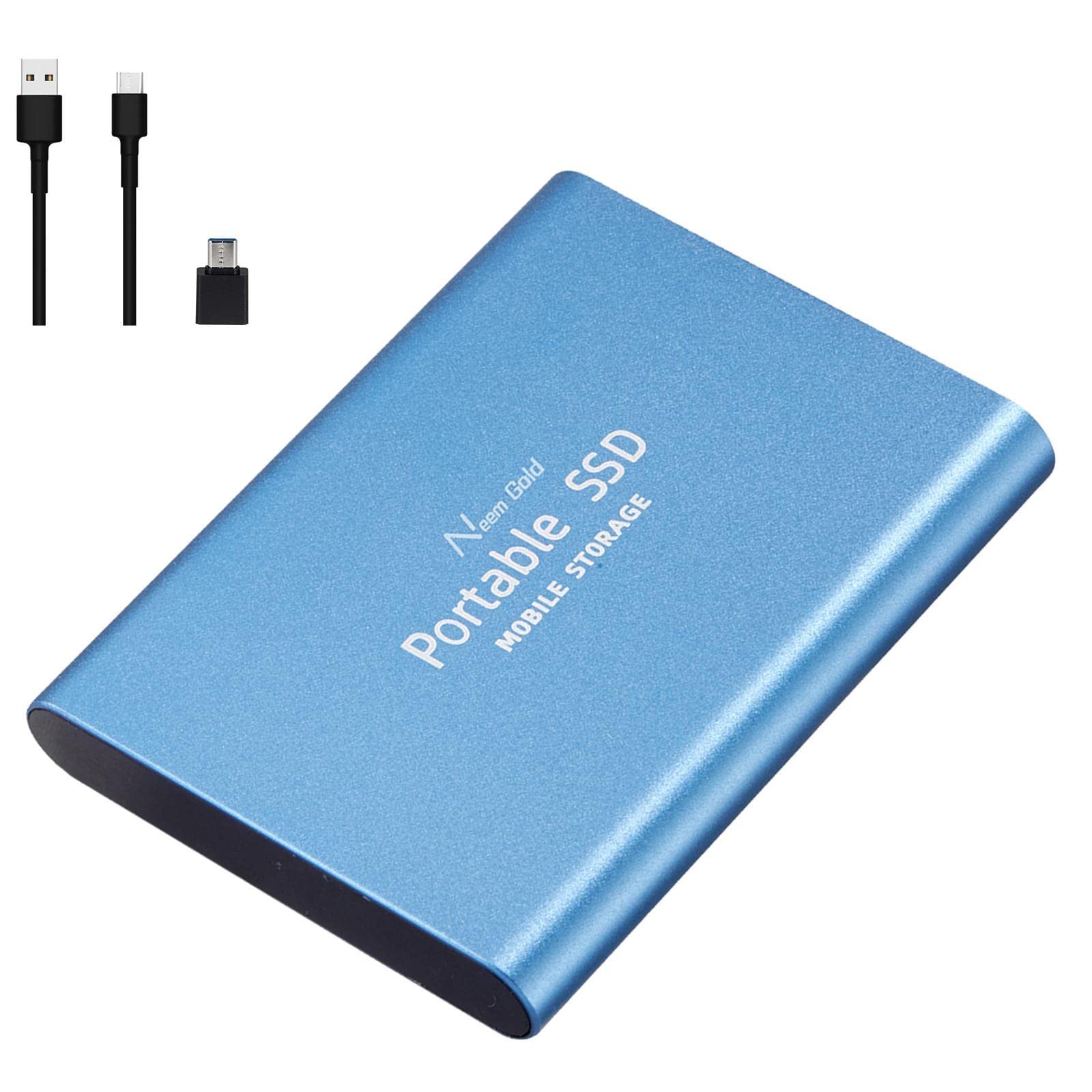 HEAVENGLOW SSD USB 3.1 External Solid State Drives Hard Disk for PC Laptop 500GB Blue
