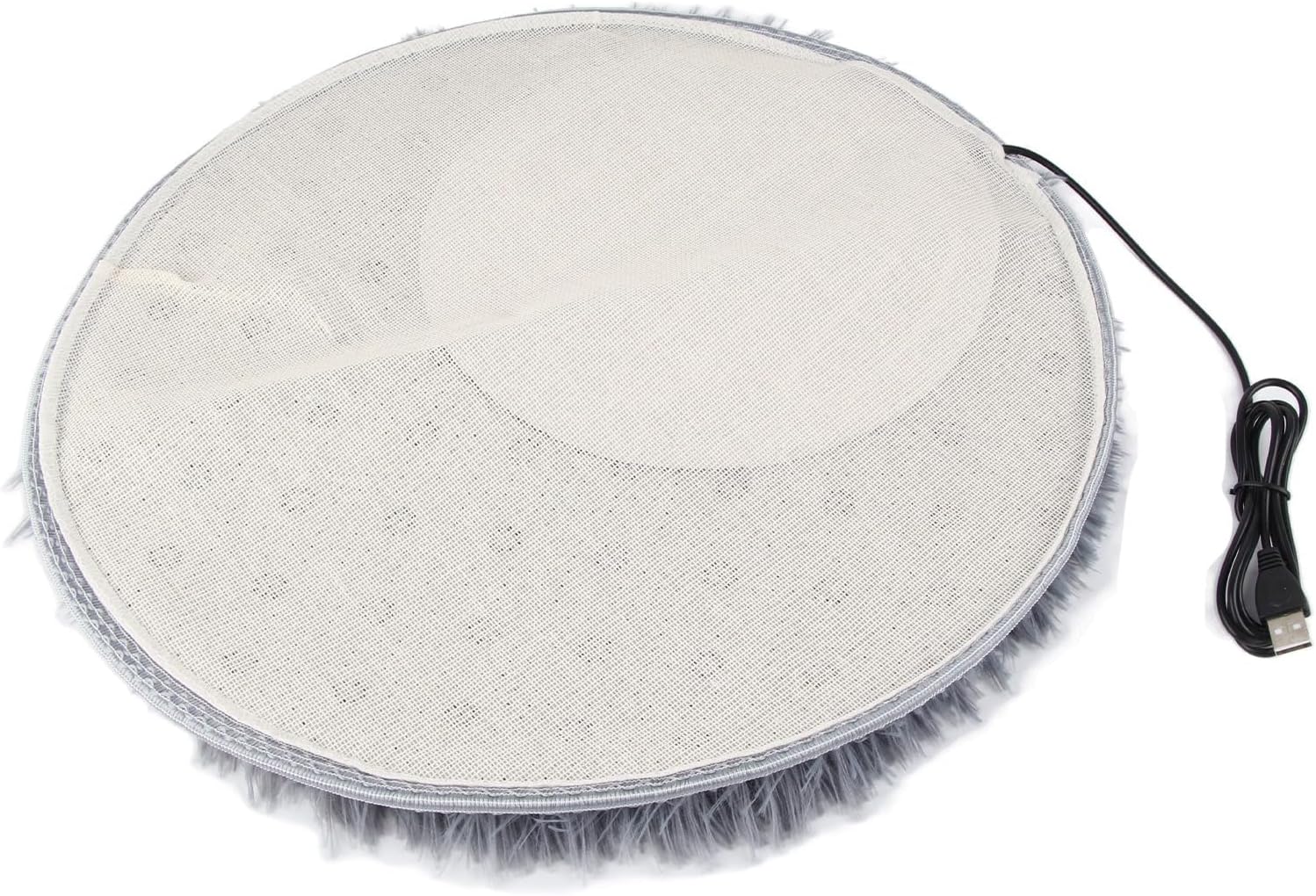 Cat Plush Mat Cat Heating Mat Plush Four Seasons USB Charging Interface Pet Electric Blanket Heating Pad Mat for Small Dogs Cats (Silver Gray)