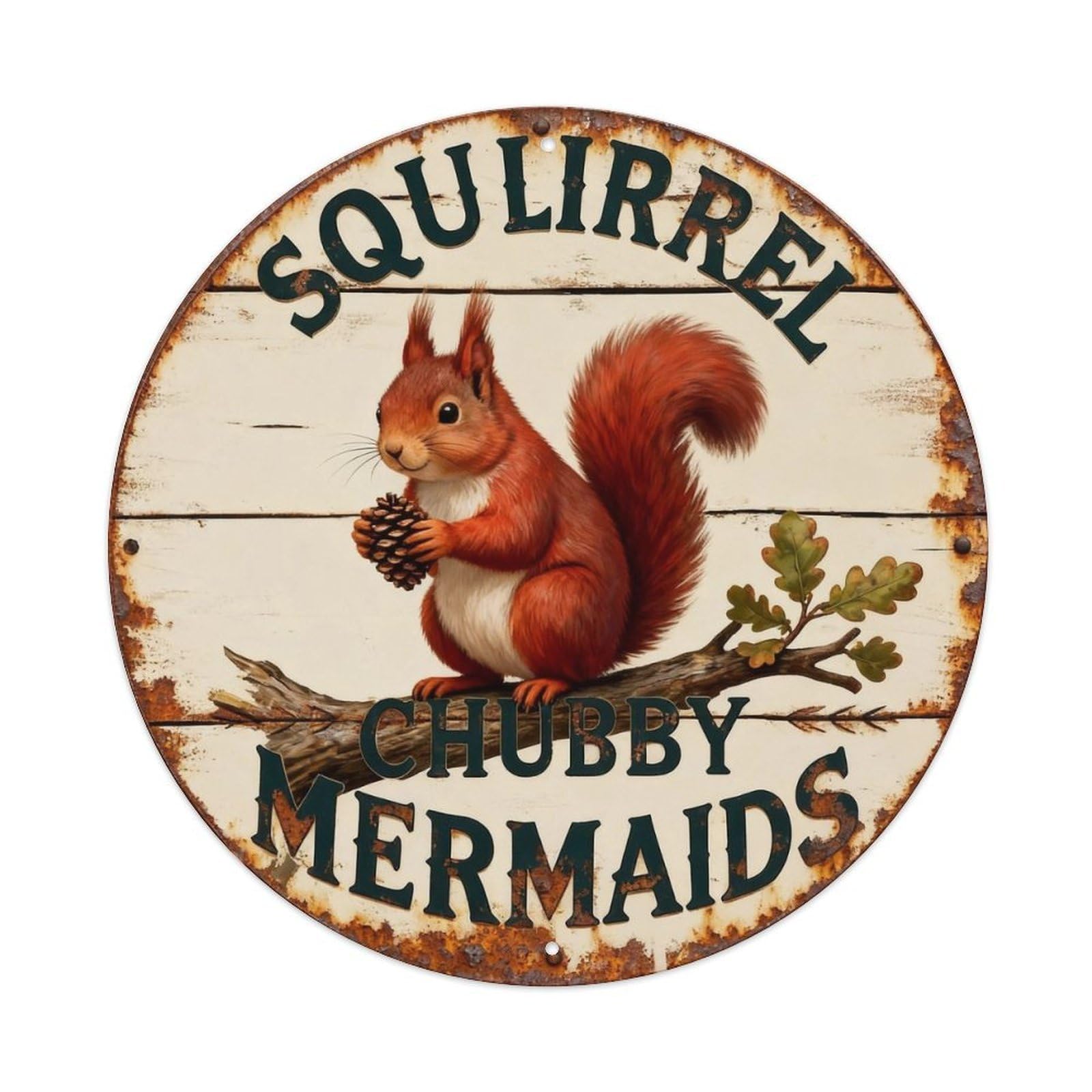 Squirrel Sign Metal Tin Sign Plaque
