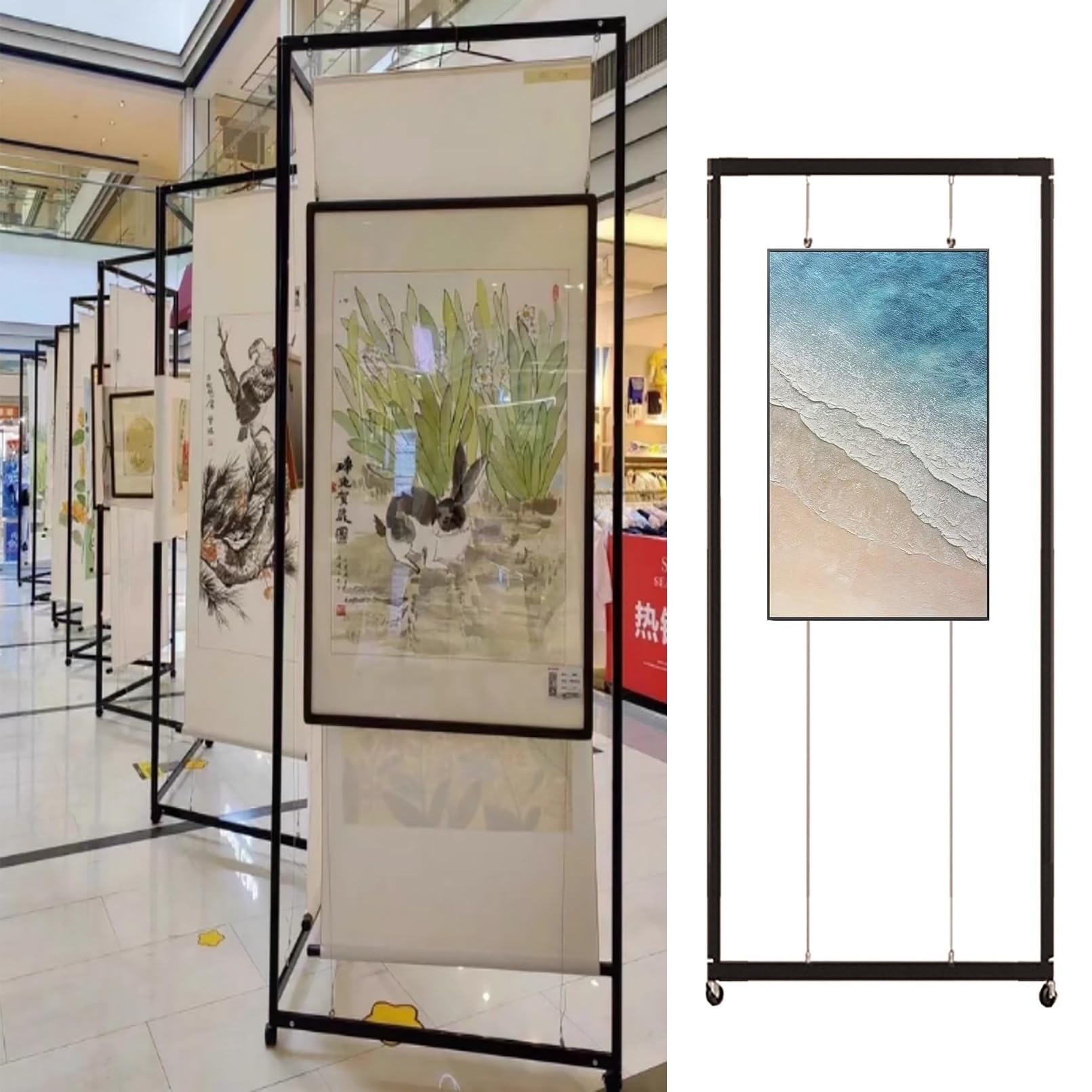 Porte-affiches événementiel pliable 100x200cm pour stands et expositions mobiles
