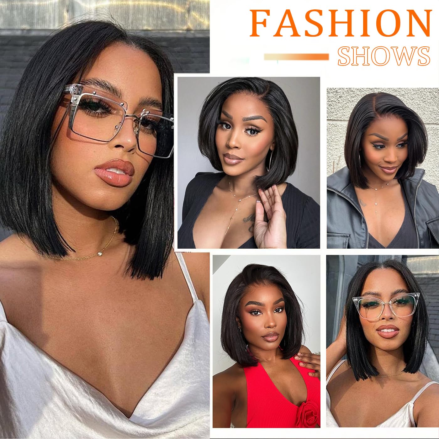 Bob Wig Human Hair 13x4 Lace Front Wigs Human Hair Pre Plucked 180 Density Straight Human Hair Bob Wigs for Black Women 12 Inch