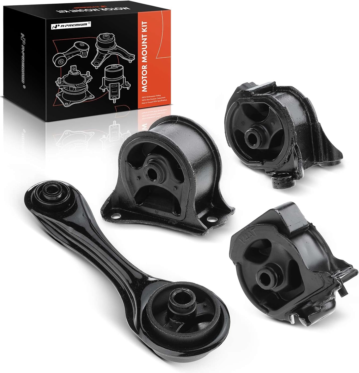 A-Premium Engine Motor Mount and Transmission Mount Kit Compatible with Honda Accord DX/LX 1990-1993 L4 2.2L, Manual Transmission, with Torque Strut Mount, Set of 4