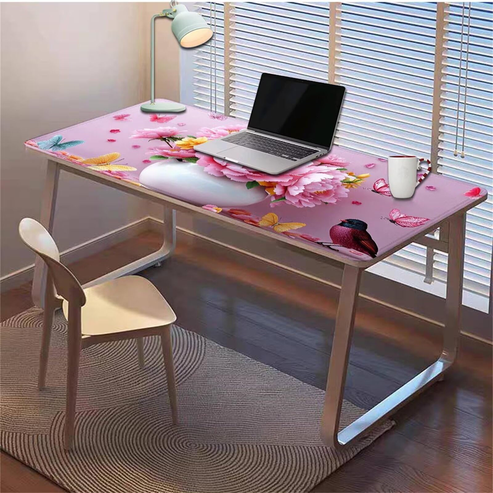 Gamingowa podkładka pod mysz 1200 x 600 x 3 mm, XXL, wodoszczelna, odporna na ścieranie, z przyszytymi krawędziami, różowa, podkładka na biurko, poprawia prędkość i precyzję, pod laptopa, komputer