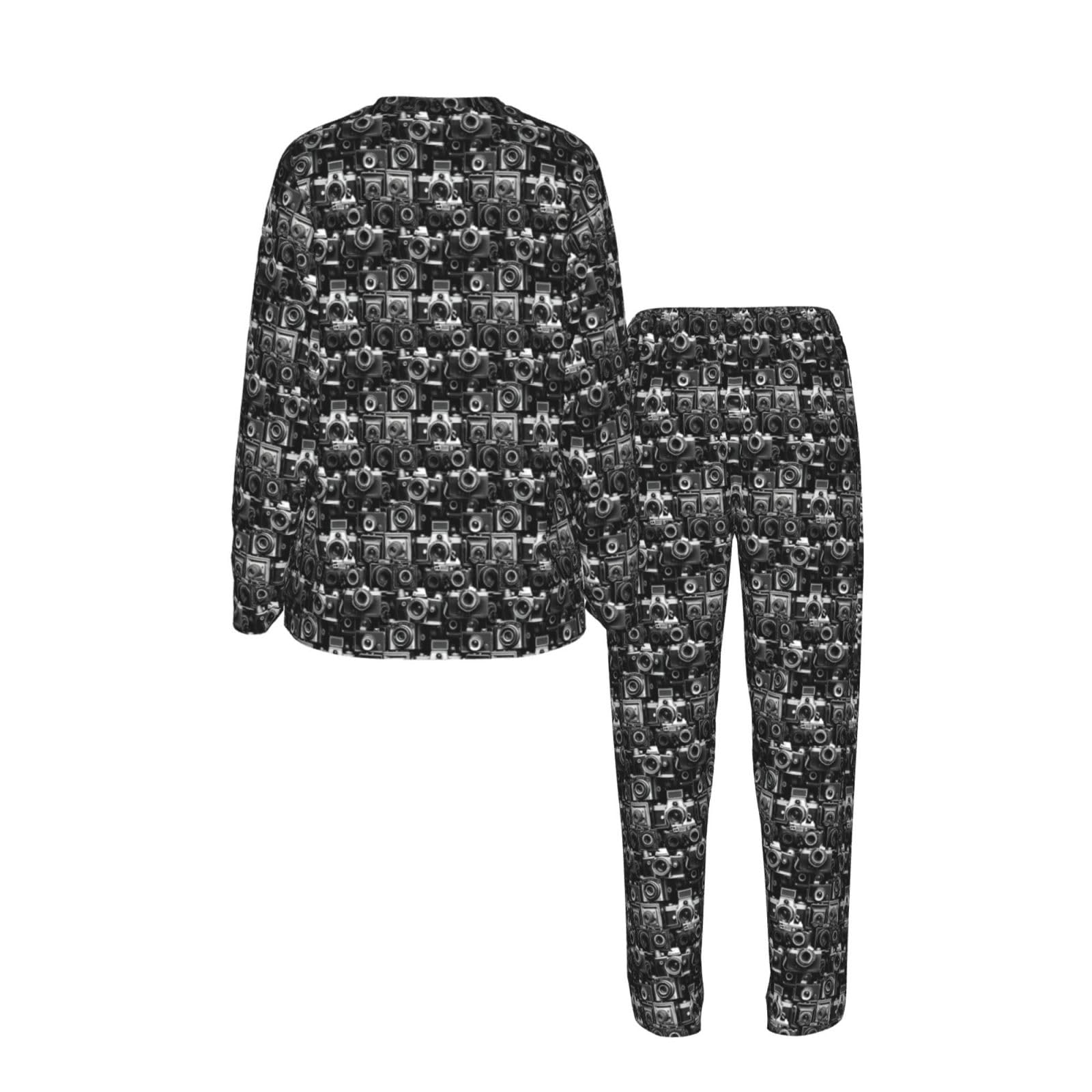 Camera Collection Stampa Donna Manica Lunga Pigiama Abbinamento Quotidiano Confortevole Loungewear Abiti Da Notte