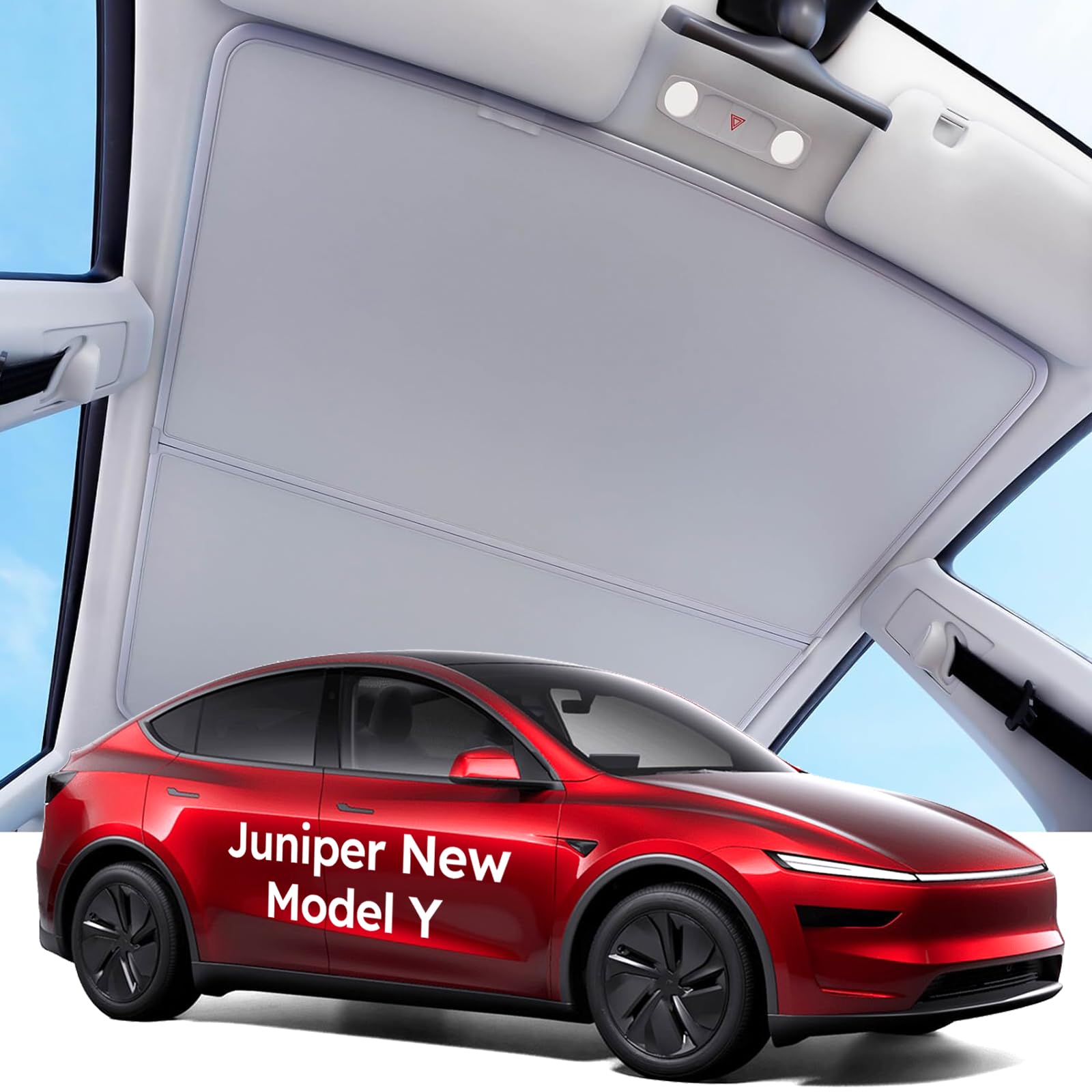 Wigoo for 2025 2026 Tesla Model Y Juniper Sunshade Roof, Light Gray