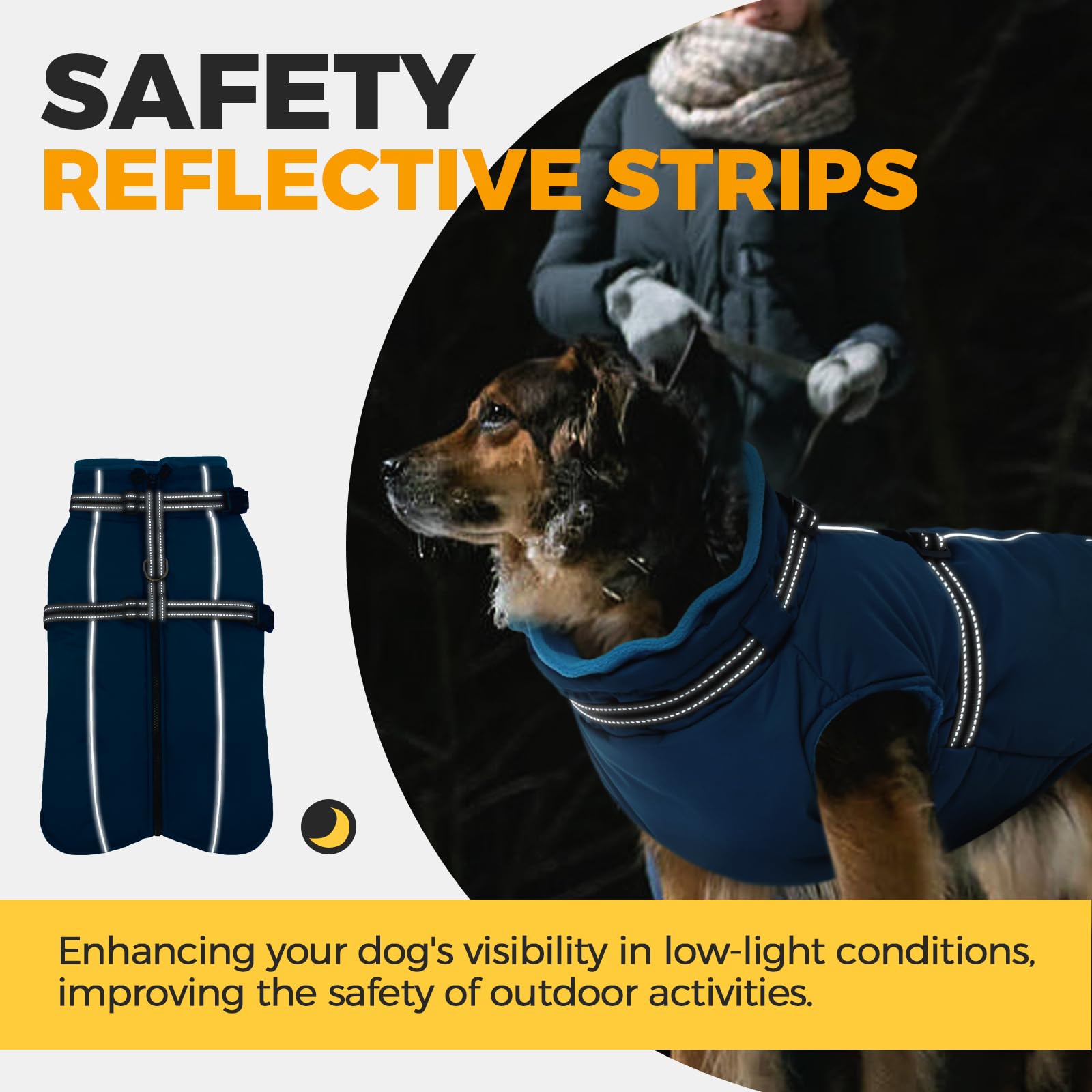 Lelepet Abrigo para Perro, Abrigo para Perro con arnés Integrado, Abrigo de Invierno cálido para Perro, Chaqueta Impermeable para Perro con arnés, Abrigos para Clima frío, Chaleco Grueso de Forro
