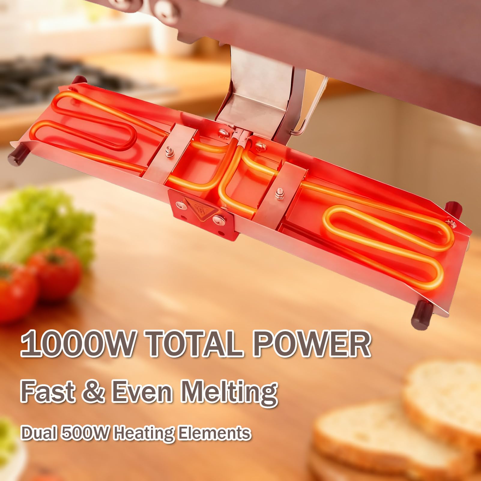 Appareil à raclette, Grill électrique Professionnel 1000 W avec élément Chauffant Pliable pour Demi-meule de Fromage, idéal pour Les Restaurants à Fondue.