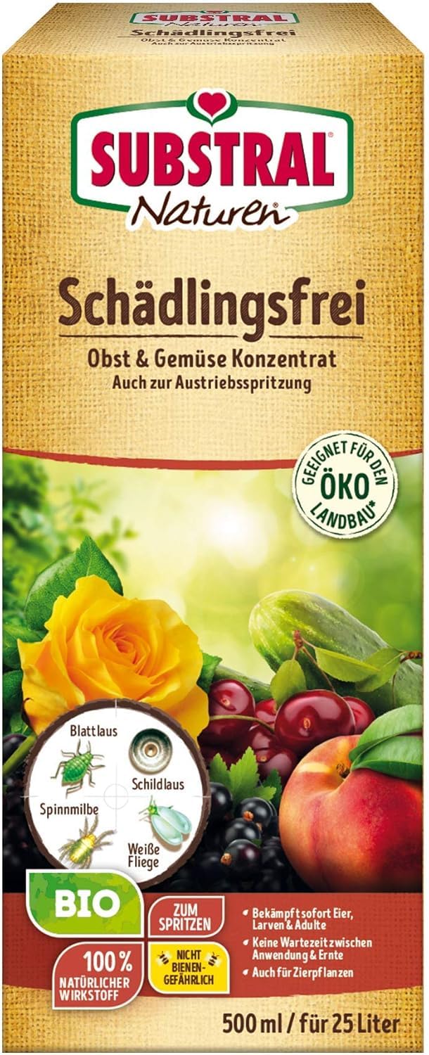 Substral Naturen Bio Schädlingsfrei Obst- u Gemüse Konzentrat geg. Blattlaus, Spinnmilbe, weiße Fliege, etc, 500ml