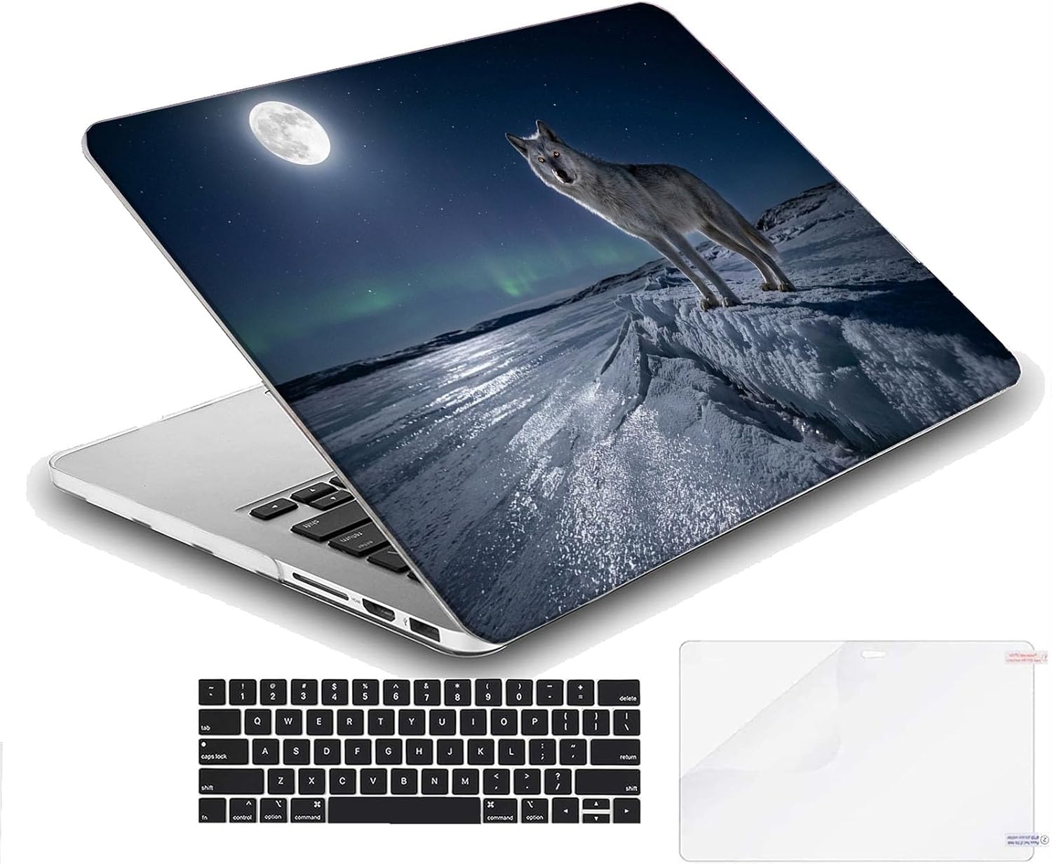 Compatible with MacBook Pro 16-inch, Hard Shell Case with Keyboard Cover and Screen Protector (A2485, M1 / A2780 M2 / A2991 M3 / A3403 A3186 M4, 2021-2025 Release) - Wolf MC22656