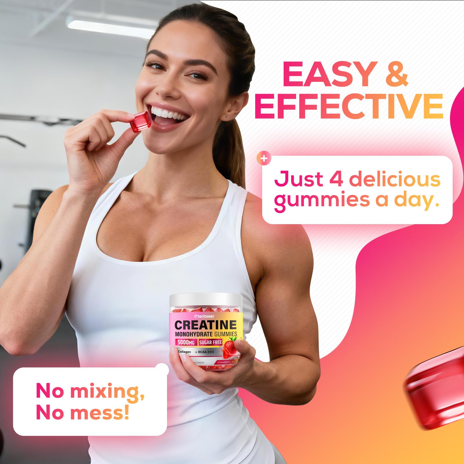 Creatine Gummies for Women 5000mg, Complex + Collagen + BCAAs — Amazon image 7
