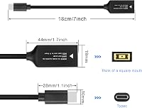GINTOOYUN PD65W Lenovo Négyzetes USB-C Töltőkábel Laptopokhoz, Telefonokhoz és Tabletekhez - 18cm Univerzális Adapter 65W Teljesítménnyel 2