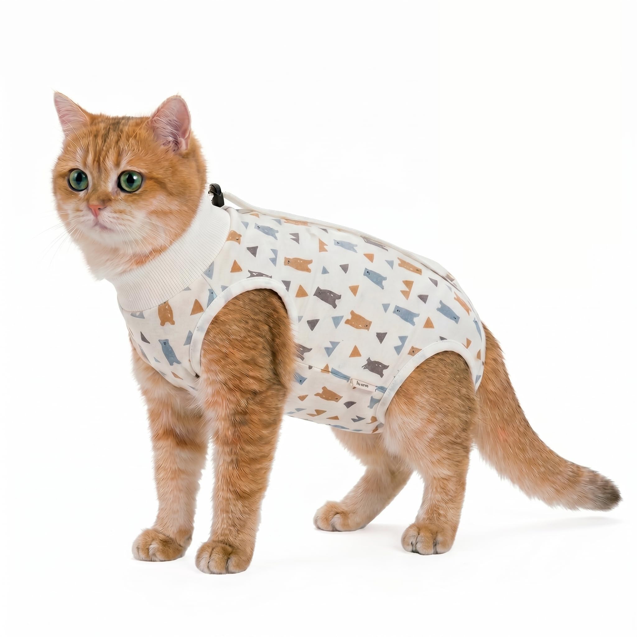 Cat Surgery Recovery Suit, Soft Breathable Cat Onesie Post Surgery, Elizabethan Collar&Cone Alternative, Kitten Surgical Spay Vest Cat Recovery Suit for Anti-Licking Abdominal Wounds or Skin Diseases