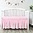 Crib Skirt Pleated Dust Ruffle Pink Nursery Room Decor for Girls Boys Crib Toddler Bedding 14 Drop fit Standard Crib Toddler Bed Skirts Machine Washable
