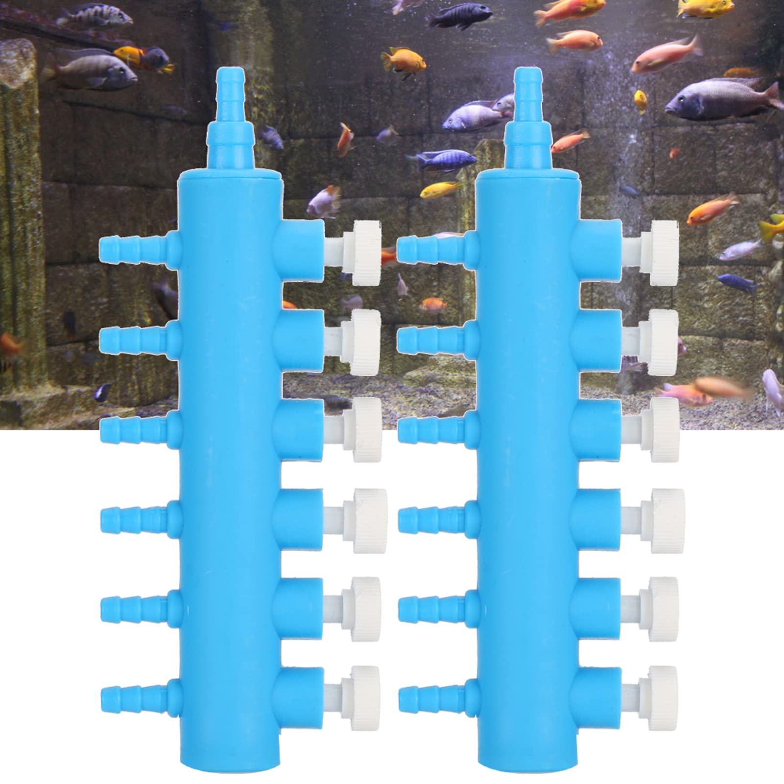 2pcs Fish Tank Air Splitter Air Pipe Distributor Aquarium Oxygen Pump Adapter Accessory 2pcs Fish Tank (One point six)