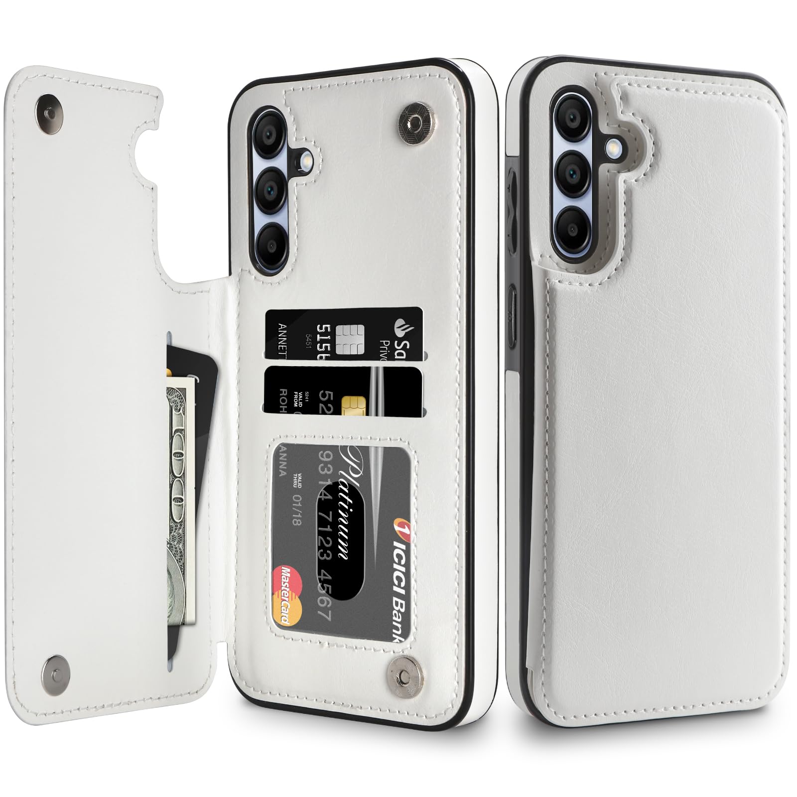 HianDier for Galaxy A35 5G Phone Case Wallet with Card Holder Women Men PU Leather Shockproof Samsung A35 5G Case Magnetic Closure Protective Cover