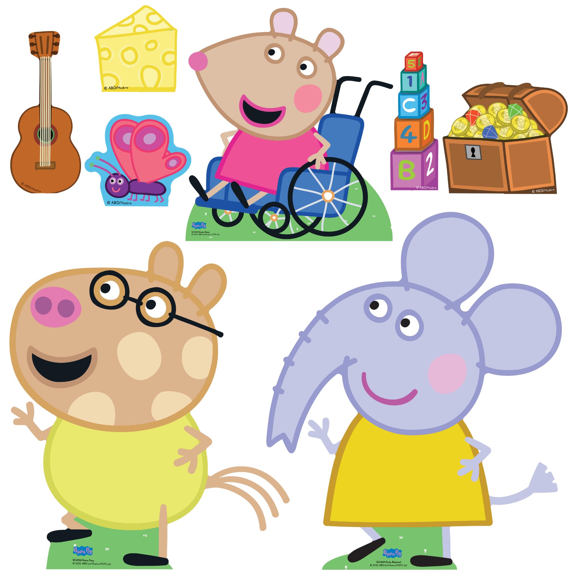 Star Cutouts SC4528 Peppa Pig Mandy Mouse, Emily Elephant & Pedro Pony Multi Pack (66cm) – Ideal for Peppa Pig Theme Birthdays & Parties