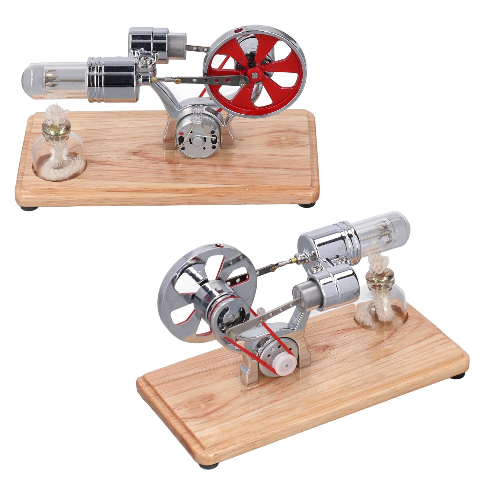 AMONIDA Modello Motore Stirling, Modello Fisico Scientifico Stirling con 4 Cuscinetti Antiscivolo, Basso Rumore, Basso Inquinamento per Progetti Scientifici, Dimostrazione in Aula