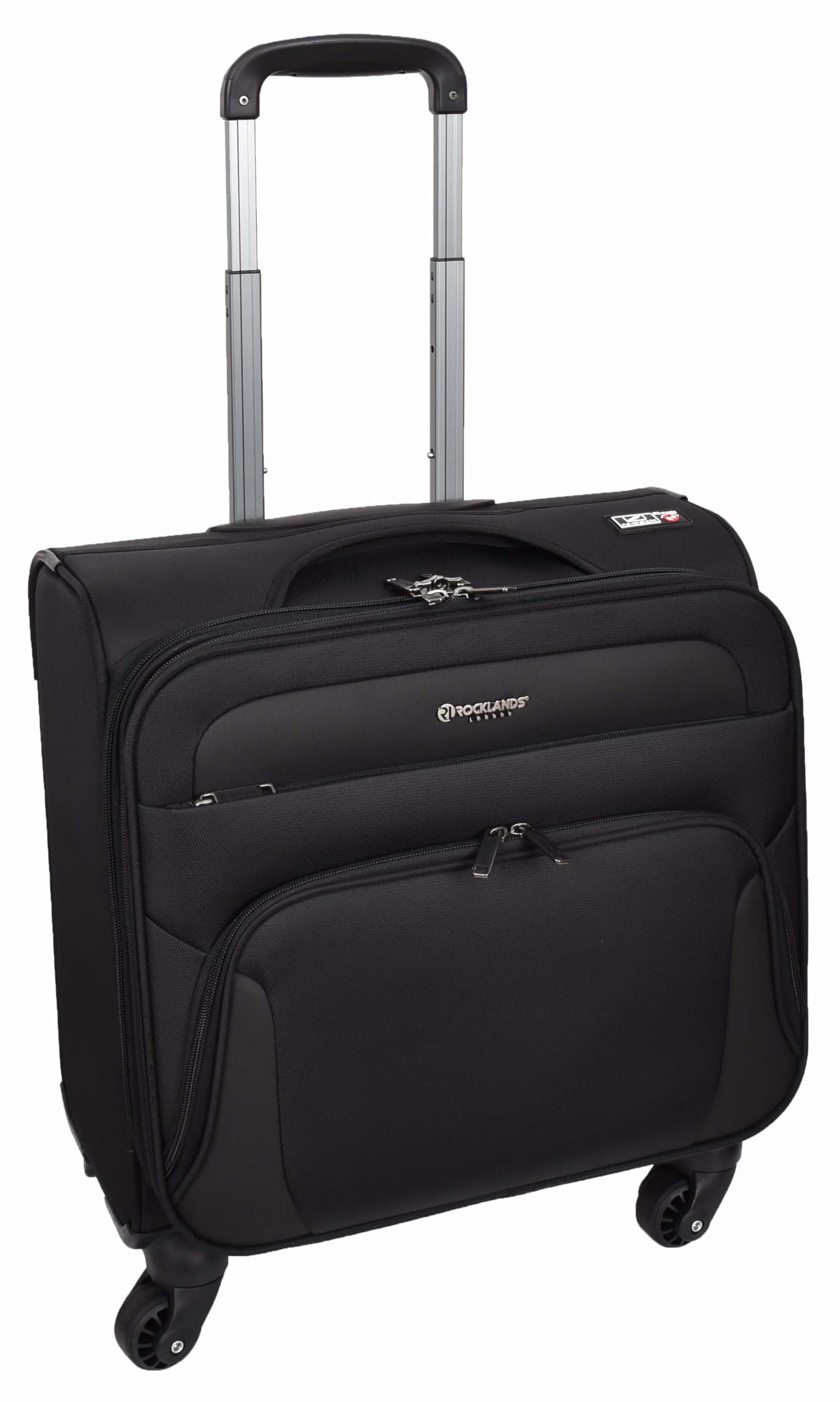 House Of Leather Borsa da viaggio per ufficio e pilota con 4 ruote, trolley da cabina Chester, Nero , Cabin, Caso pilota