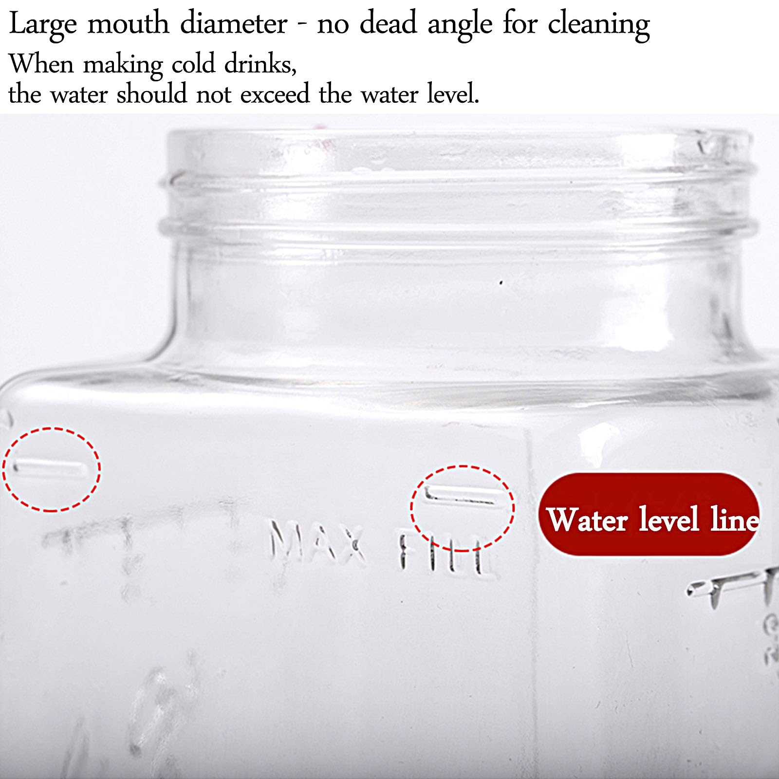 Getränkespender,Glaskaraffe Mit Deckel,Glaskrug Mit Wasserhahn Und Deckel Aus,Getränkekaraffe Glaskrug Für Kalt & Heiß Wasser Eistee Kaffee Milch Saft