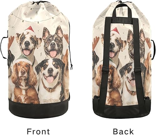 Vista 32 de Mochila de lavandería con correas ajustables para el hombro, bolsa de lavandería sucia para viajes, campamento, universidad, resistente, Rosa floral