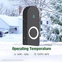 Vista 4 de AIDA - Timbre inalámbrico iluminado para el hogar, timbre impermeable con batería de 1,000 pies de alcance, 5 niveles de volumen con 58 tonos