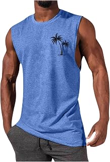 UHouse Oversize Tank Top Men's Sports Muscle Shirt Men Summer Tank Top Cotton Tank…