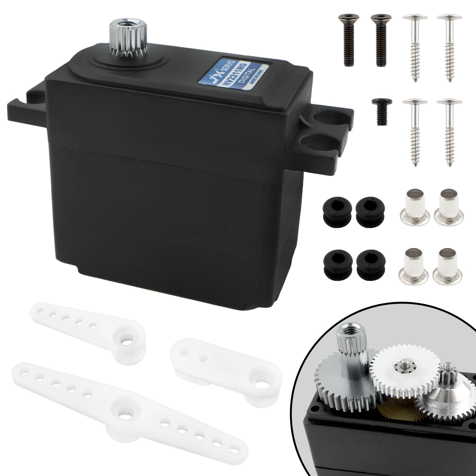 GDOOL Upgraded 14701B 21T 11KG Metal Gear Steering Servo Accessories Spare Parts for H14BM 14209 14210 JC14EP HP141 HP141S 1:14 Scale Brushless RC