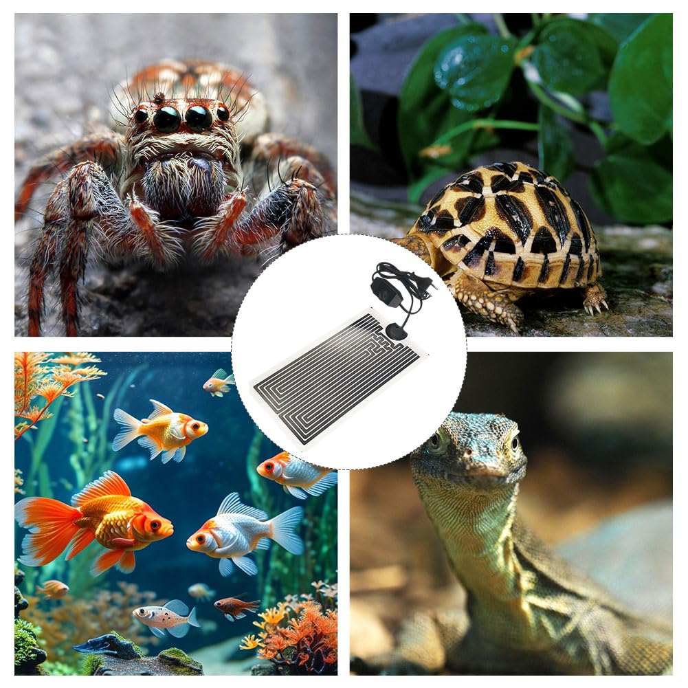 Manta Termica Reptiles,Estera Calefactora Para Terrario, 7w Manta Calefactora para Reptiles, Almohadilla calefactora para reptiles de baja temperatura, para Lagarto, Serpiente, Tortuga (15*28cm) — view 6