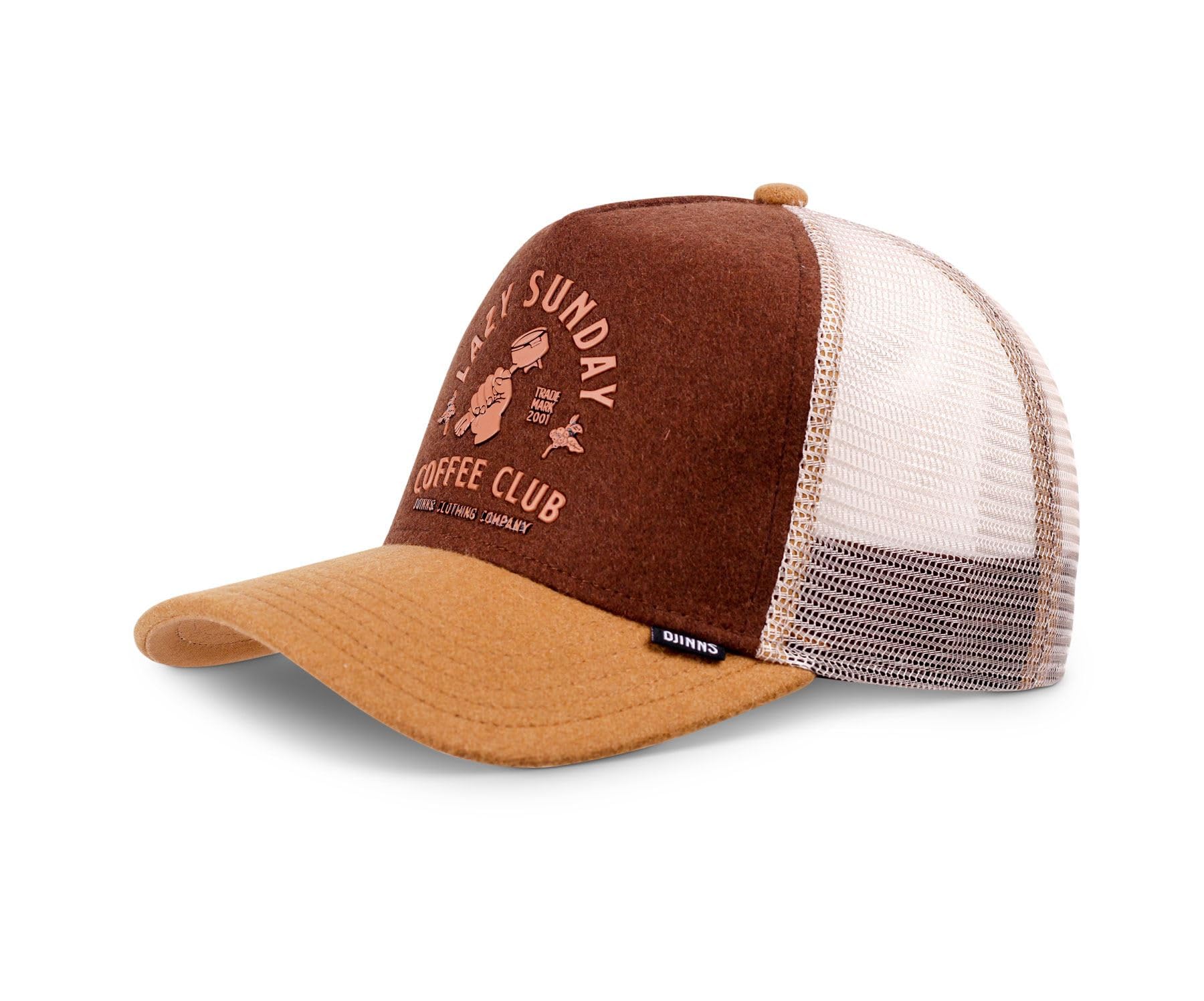 Djinns Lazy Barista Brown Beige Adjustable HFT Trucker Cap