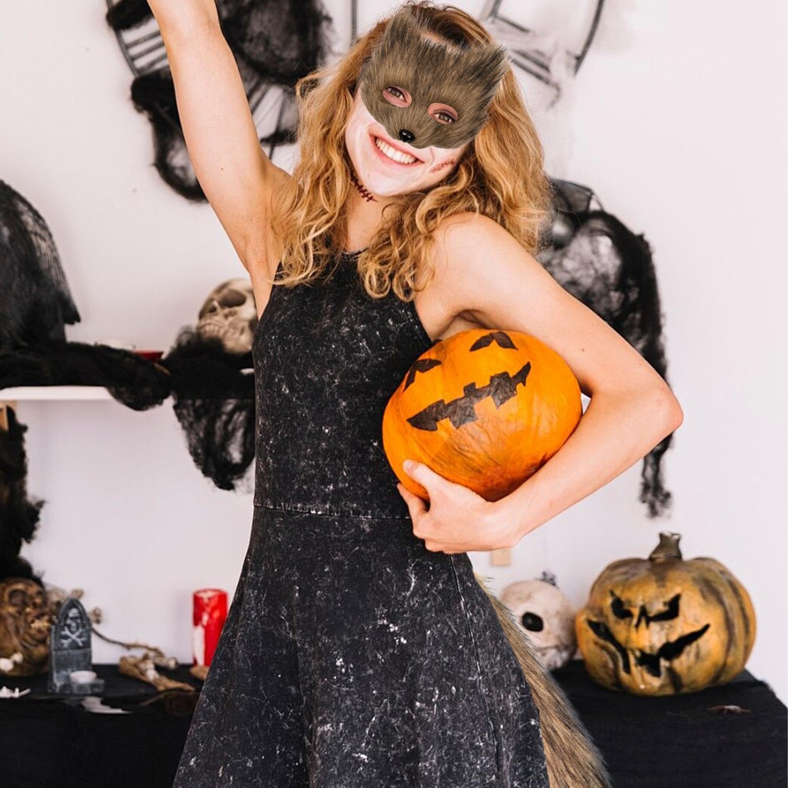 Costume da volpe per bambini, realistico, accessorio per cosplay