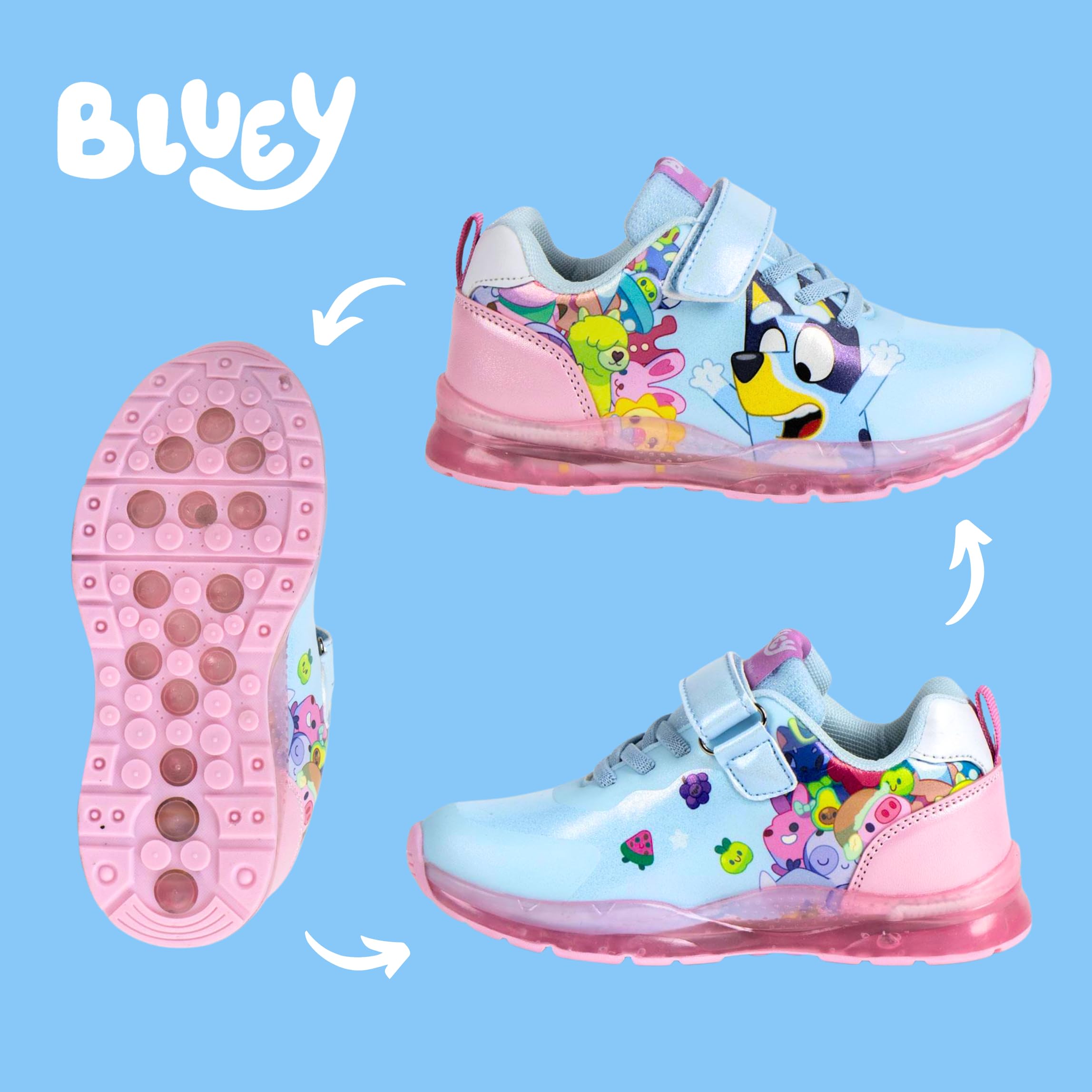 Bluey Zapatos Niñas, Calzado Infantil, Deportivas Diseño Brillante, Incluye Caja de Regalo, Tallas EU 23 a 28