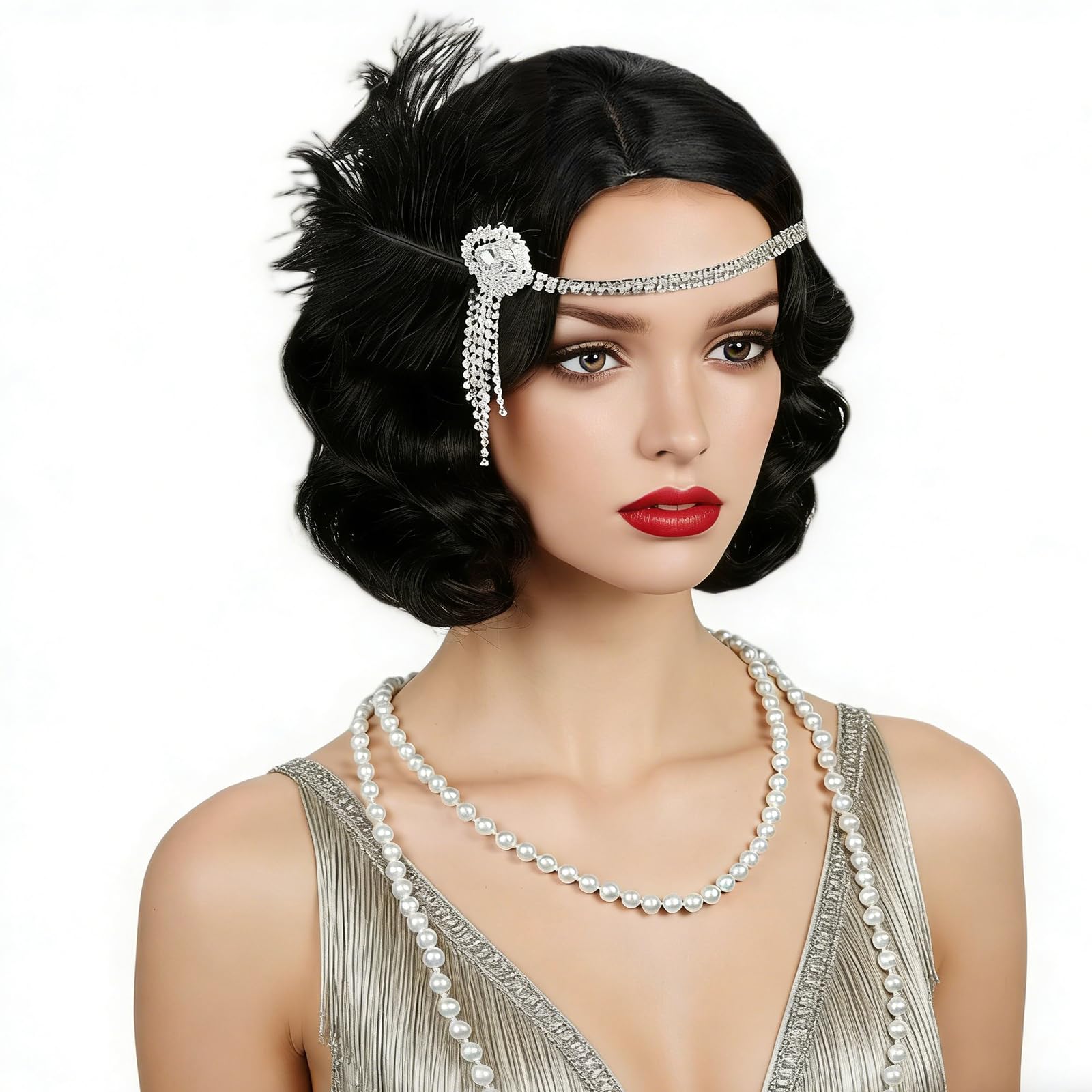 ✨CARLA D. SHORT FINGERWAVE RETRO BLACK WIG *NWT* ✨ Amazon.com: INSTANT FAB Finger Wave Human Hair Wig for Black  main image 2